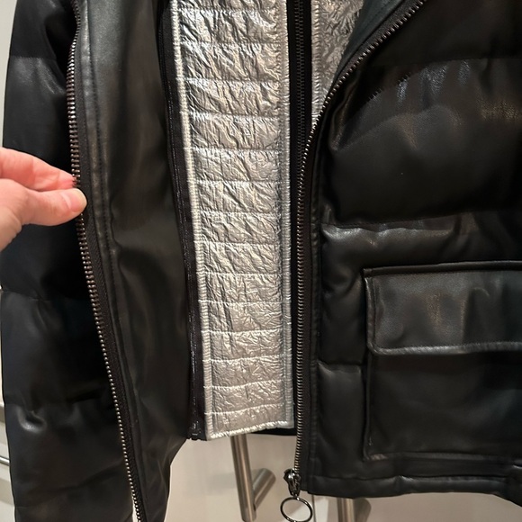 Gorgeous and warm jacket with faux vest (silver) insert - Picture 7 of 8